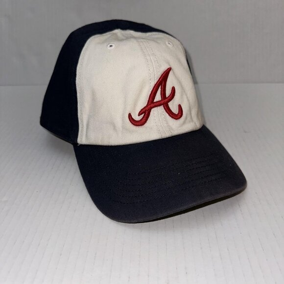 Atlanta Braves Hat Cap Strap Back Mens XX-Large Navy White MLB Baseball Blue 47 - Picture 2 of 15